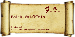 Falik Valéria névjegykártya